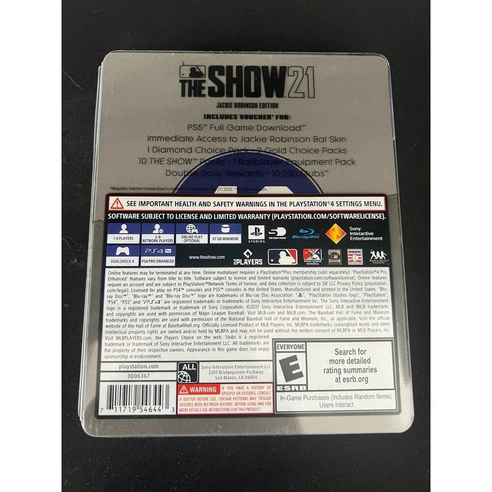 MLB The Show 21 -- Jackie Robinson Edition Steelbook Ps4/Ps5